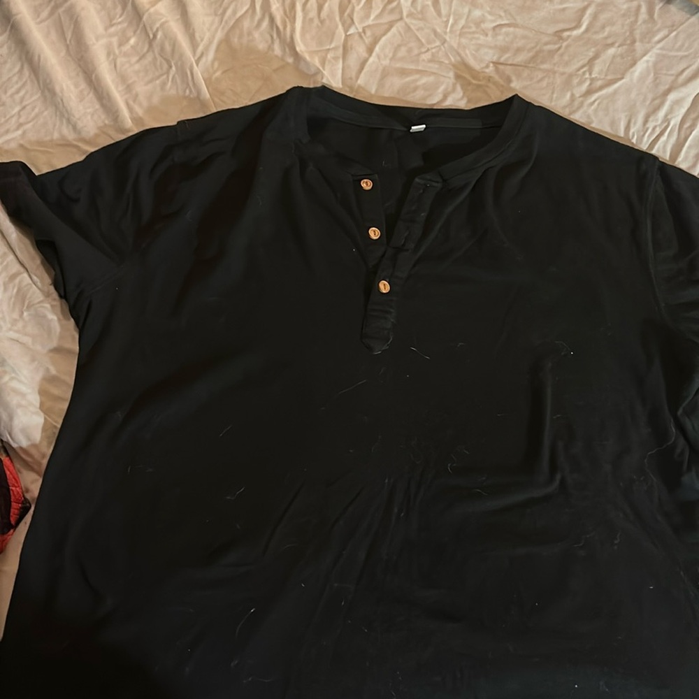 3 button black polo shirt